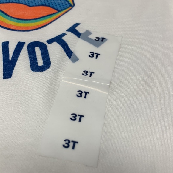 3T NWT Old Navy White Your Voice Your Vote Shirt unisex - Picture 9 of 11